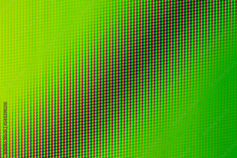 Poster close up of a high resolution computer display as a green abstract background.