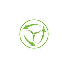 Circle with recycle arrow logo design