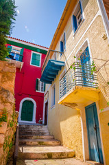 Fototapeta na wymiar Traditional cozy greek street in city Nafplio, Greece