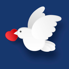 White dove on a blue background in the style of the paper.