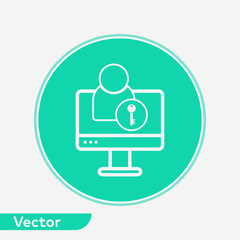 Computer user vector icon sign symbol