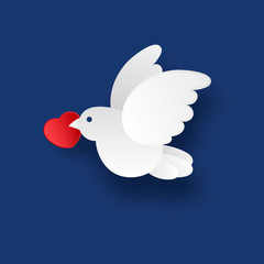 White dove on a blue background in the style of the paper.