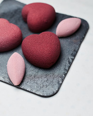 Desserts on a white background. Delicious cakes.