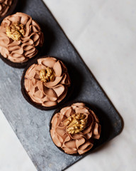 Desserts on a white background. Delicious cakes.