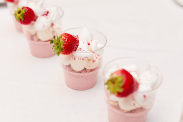 Desserts on a white background. Delicious cakes.