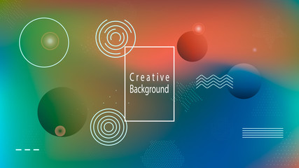 Fototapeta premium Color geometric gradient, futuristic background. Element of modern design wallpaper, background, packaging. Creative colored lines, abstract shapes, dots. Background in minimalist style.