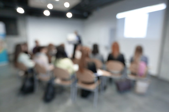 business background. the blurred image of the conference hall