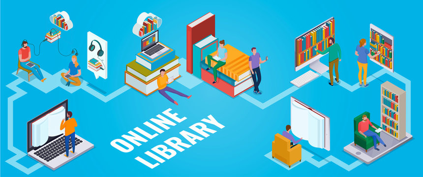 Online Library Concept