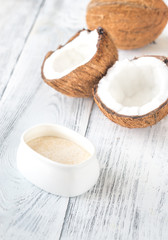 Bowl of coconut flour