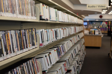 library shelf with desk end