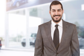 business man at the auto dealer