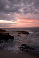 Fototapeta na wymiar Sunset on the coastline of La Jolla California