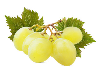 Fresh grapes isolated on white background with clipping pass