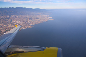 Fototapeta na wymiar The island of Tenerife from a commercial plane