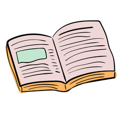 Sketch of a book isolated on white background. Icon. Vector illustration.