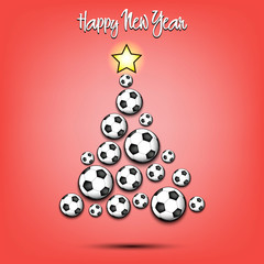 Christmas tree from soccer balls