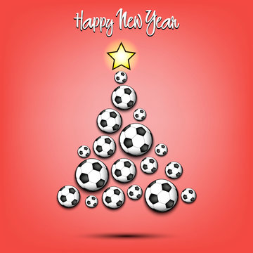 Christmas tree from soccer balls