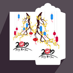 Chinese New Year red envelope flat icon, year of the pig 2019