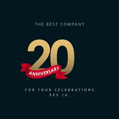 20 Year Anniversary Vector Template Design Illustration