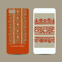 Mobile phone cover design, folk ornament