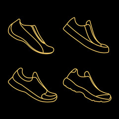 Icon sports shoes set.