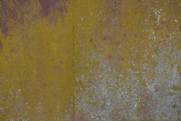 yellow brown metal texture from old rusty iron wall