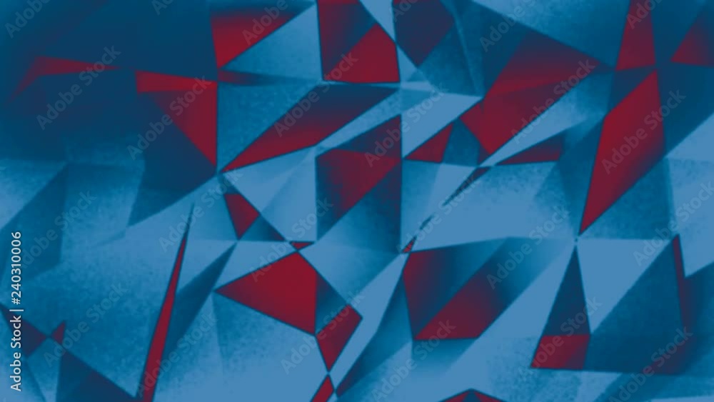 Poster blue red abstract low poly random changing background