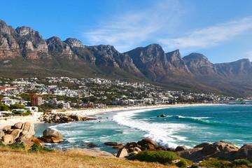 Fototapeta premium Camps Bay is the popular tourist destination in Cape Town, South Africa