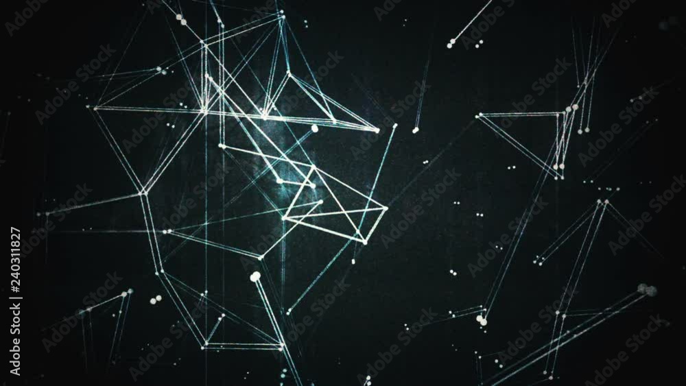 Poster abstract futuristic polygonal shiny noise lines dots motion