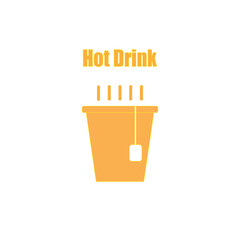 WebHot drink paper cup coffee, tea - flat icon for apps and websites