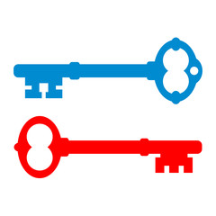 Antique key vector icon