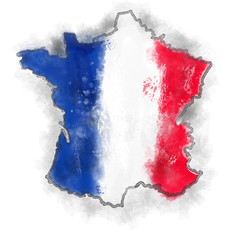 map of france with flag