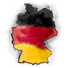 map of germany with flag