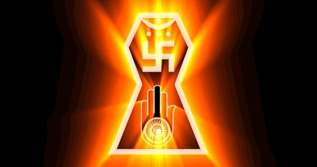 Flashing symbol of jainism religion.