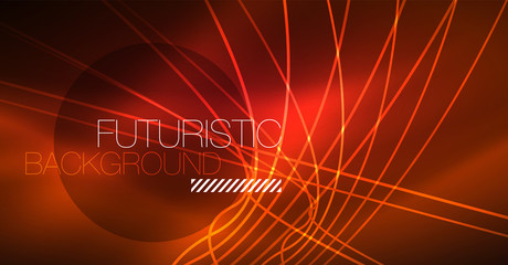 Neon glowing magic background, neon banner, night sky wallpaper. Magic light effect. Christmas abstract pattern.