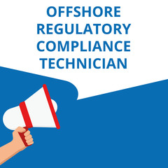 Writing note showing Offshore Regulatory Compliance Technician.