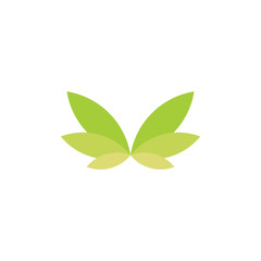green leaf gradient wings logo vector