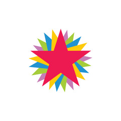 colorful paper stars rotation decoration vector