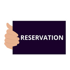 Text sign showing Reservation.