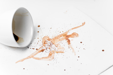 hot coffee latte art on a white background