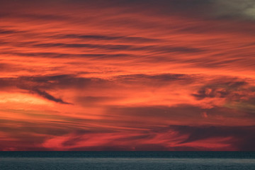 Obraz premium Spectacular sunset and clouds over the ocean in La Jolla California