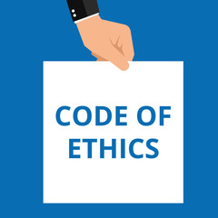 Conceptual writing showing Code Of Ethics.