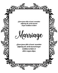Vector vintage frame with floral for marriage card