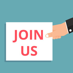 Word writing text Join Us.