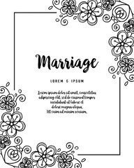 Vintage greeting card with flowers for marriage vector art