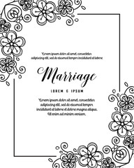 Vintage greeting card with flowers for marriage vector art