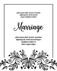 Greeting card for marriage with floral elements vector art
