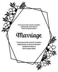 Invitation with floral background for marriage vector illustration