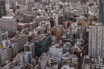 Tokyo cityscape at dusk view from observatory of World Trade Center building