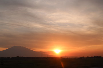 Sunrise in the afternoon in Central Java